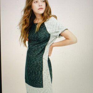 Lou & Grey SMALL Gray/Black Shift Dress with Crew Neck